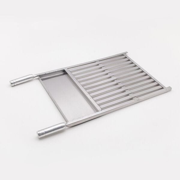 Grelha de inox barra chata com área de apoio 65x45cm - ARTEINOXX - 1