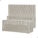 Ver imagem 1 de Kit Cabeceira e Calçadeira Baú Emma Suede Solteiro 90 Cm