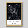Quadro Mapa Campinas - 90x60cm - Moldura Caixa Madeira - 1