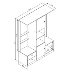 Guarda Roupa Closet C/ Espelho 136,6cm 02 Portas e 02 Gavetas Gr1400 Art In Móveis - Branco - 2