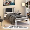 Ver imagem 4 de Cama Solteiro Bruna em Aço Industrial Branco Estilo Militar com Cabeceira Estofada Preto