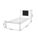 Ver imagem 2 de Cama Solteiro Bruna em Aço Industrial Branco Estilo Militar com Cabeceira Estofada Preto