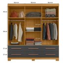 Ver imagem 4 de Guarda Roupa Casal New Kansas com Cômoda Madri e Armário Multiuso Versatile Carvalho Americano