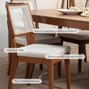 Ver imagem 2 de Conjunto de Jantar Mesa Retangular com Vidro Donatella com 6 Cadeiras Saga - Natural C/ Cru