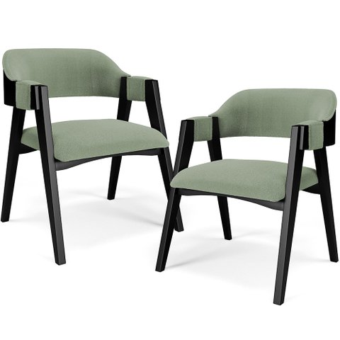 Kit 2 Cadeiras Sala de Jantar Estar Living Estofada Suran L02 Preto Bouclê Oliva - Lyam Decor