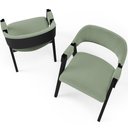 Ver imagem 7 de Kit 2 Cadeiras Sala de Jantar Estar Living Estofada Suran L02 Preto Bouclê Oliva - Lyam Decor