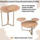 Ver imagem 5 de Kit Mesa Centro e Lateral Chanfrada Pes Metal Dourado Hanover Artesano Hanover Dourado