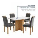 Ver mais imagens de Conjunto Sala de Jantar 4 Lugares Retangular em MDF 120x80cm Cinamomo Off White Grafite