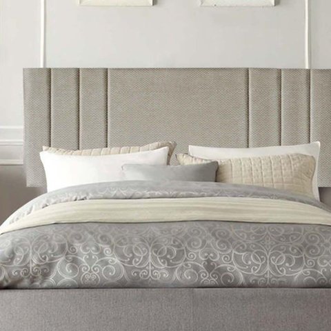 Painel Estofada Grécia 160cm Queen Size para Cama Box Quarto Linho Bege - Gat Magazine