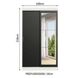 Guarda-roupa Solteiro Madesa Tokio 2 Portas de Correr com Espelho 2 Gavetas - 4