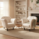 Ver imagem 1 de Kit 2 Poltronas Decorativa Dália Veludo Marfim
