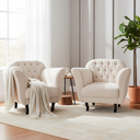 Ver imagem 2 de Kit 2 Poltronas Decorativa Dália Veludo Marfim