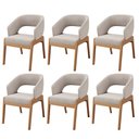 Ver imagem 1 de Kit 06 Cadeiras de Jantar e Estar Living Estofada Lince Nature L02 Bouclê Bege - Lyam Decor