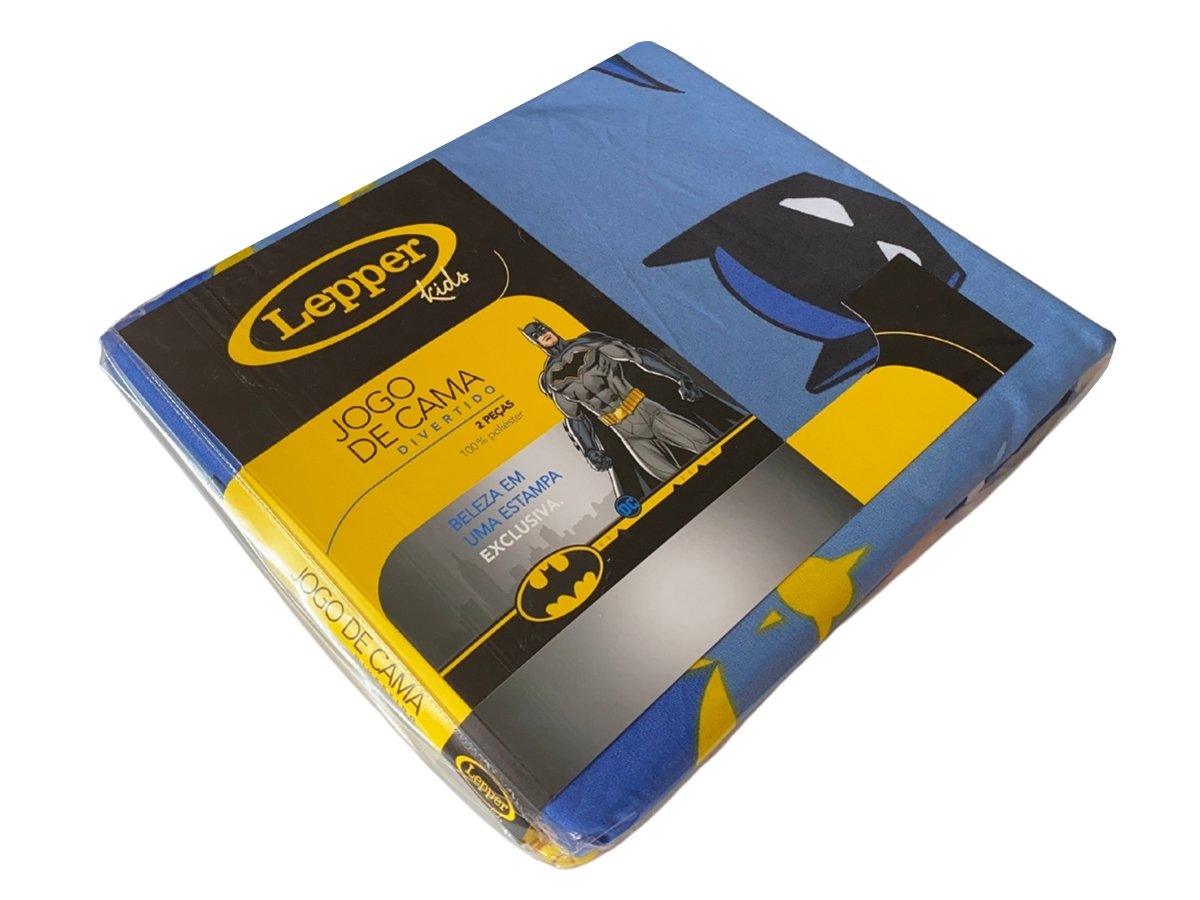 Jogo de Cama Infantil Lepper Batman Solteiro 2 Peças Microfibra Azul - 4