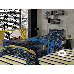 Edredom Solteiro Infantil Batman Menino Dupla Face Lepper - 1