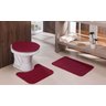 Tapete de Banheiro 3 Peças Vermelho Antiderrapante Relevo Oásis - 1
