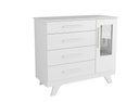 Ver imagem 1 de Cômoda 1 Porta 4 Gavetas Retrô - Moveis Peroba Branco Brilho