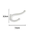 Ver imagem 2 de Kit 2 Cabide Gancho Duplo Grande Branco Ref. 4102 - Loth