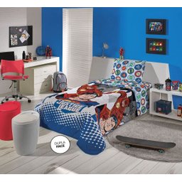 Edredom Solteiro Dupla Face Liga Da Justiça Herois Lepper - 1