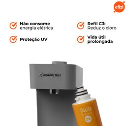 Purificador Facile C3 Cinza com Carvão Ativado Hidrofiltros - 5
