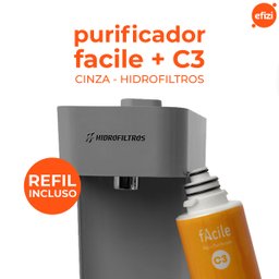 Purificador Facile C3 Cinza com Carvão Ativado Hidrofiltros - 2