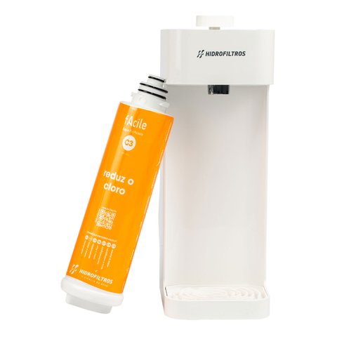 Purificador Facile C3 Branco com Carvão Ativado Hidrofiltros