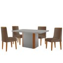 Ver imagem 2 de Mesa de Jantar Isadora 120cm Tampo Mdf Vidro com 4 Cadeiras Lisboa