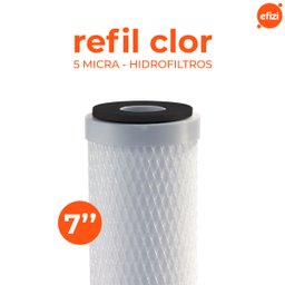Refil Filtro Clor 7" 5 Micra Carvão Ativado Hidrofiltros - 2