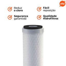 Refil Filtro Clor 7" 5 Micra Carvão Ativado Hidrofiltros - 4