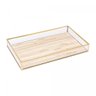 Bandeja de Metal Dourada com Palha 20cm X 30cm X 3cm - Lyor - 3