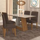 Ver imagem 1 de Conjunto Sala de Jantar Mesa Alana 4 Cadeiras Nicole Cimol