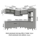 Ver imagem 4 de Armário de Cozinha Completa de Canto 445cm Cinza Nice Madesa 02
