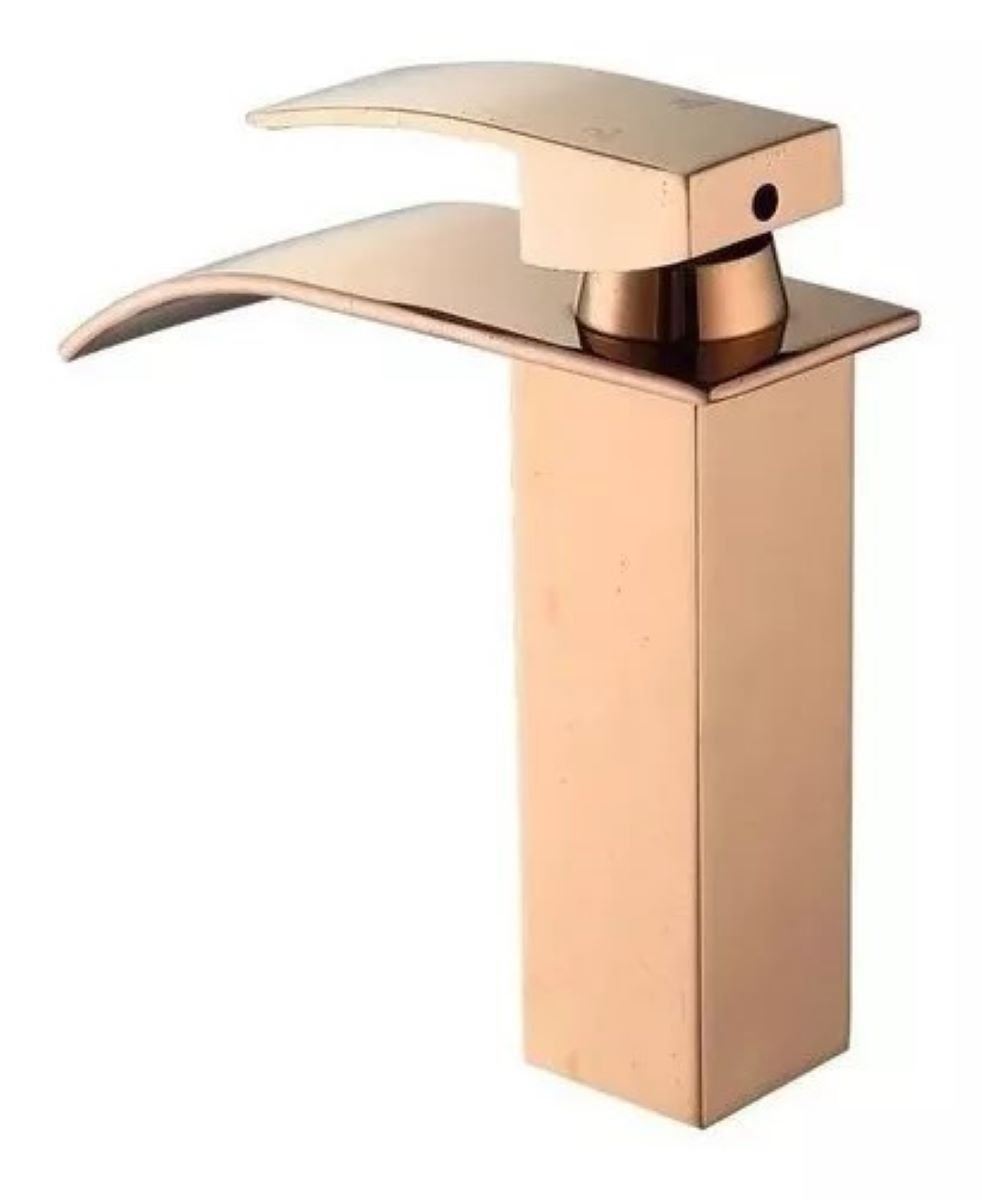 Torneira Cascata Monocomando Banheiro Lavabo Rose Gold Luxo - 3