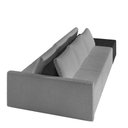 Ver imagem 5 de Sofá Ilha Modulado Milos 312cm Puff Lateral Cinza Escuro Preto Manchado Bouclê/pu G33 - Gran Belo