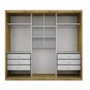 Ver imagem 4 de Guarda Roupa Casal com Espelho 3 Portas de Correr 6 Gavetas Paradizzo Gold Yescasa