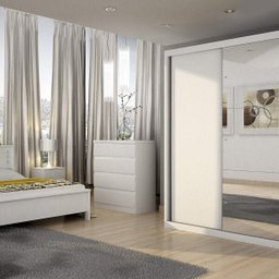 Guarda Roupa Casal com Espelho 3 Portas de Correr 6 Gavetas Paradizzo Gold Yescasa - 6