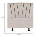 Ver imagem 3 de Cabeceira Solteiro Cama Box Estofada 100 Cm Lile Linho Bege