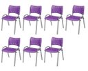 Ver imagem 2 de Cadeira Iso Base Cinza Escola, Escritório Violeta Kit 7 Un