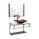 Ver imagem 1 de Gabinete de Vidro 60cm para Banheiro Cuba Chanfrada Marrom - Dahora