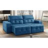 Sofá 3 Lugares Retrátil e Reclinável 2,30M Madri Suede Azul Mundial Sofá - 2