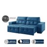 Sofá 3 Lugares Retrátil e Reclinável 2,30M Madri Suede Azul Mundial Sofá - 3