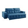 Sofá 3 Lugares Retrátil e Reclinável 2,30M Madri Suede Azul Mundial Sofá - 1