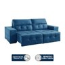 Sofá 3 Lugares Retrátil e Reclinável 2,30M Madri Suede Azul Mundial Sofá - 4