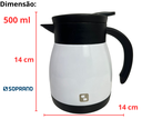 Ver imagem 7 de Bule Inox Elegance Garrafa Térmica para Chá Café Água 500ml Branco