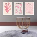 Ver imagem 2 de Kit 3 Quadros Artes Matisse Fashion Rosa 45x34cm:moldura Preta