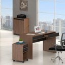 Ver imagem 1 de Conjunto Escritório Completo com Escrivaninha, Gaveteiro e Armário Livorno Espresso Móveis