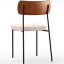 Ver mais imagens de Kit 08 Cadeiras para Sala de Jantar Melina L02 Couríssimo Camel Suede Bege - Lyam Decor