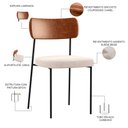 Ver imagem 4 de Kit 08 Cadeiras para Sala de Jantar Melina L02 Couríssimo Camel Suede Bege - Lyam Decor