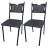 Kit 2 Cadeira para Cozinha Mc Jantar Tubular Almofadada Medcombo Preto Estrutura Preta com Assento P - 1
