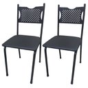 Ver imagem 1 de Kit 2 Cadeira para Cozinha Mc Jantar Tubular Almofadada Medcombo Preto Estrutura Preta com Assento P